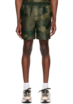 Balmain Khaki Camouflage Shorts