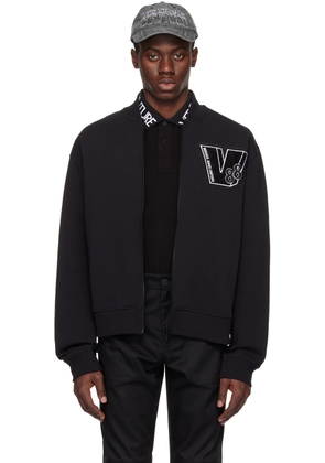 Versace Jeans Couture Black Patch Bomber Jacket