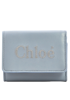 Chloe Ladies Storm Blue Trifold Leather Wallet