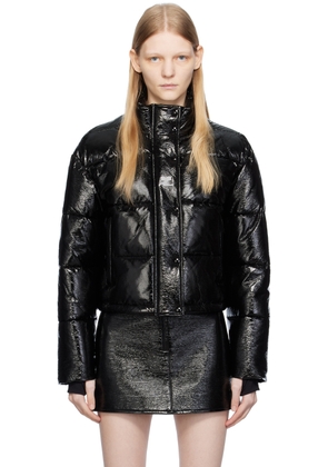 Courrèges Black Embroidered Puffer Jacket