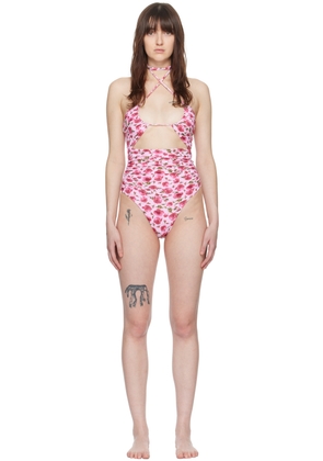 Magda Butrym Pink Retro One-Piece Swimsuit