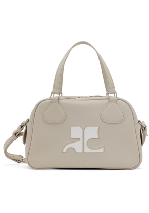 Courrèges Gray Reedition Leather Bowling Bag