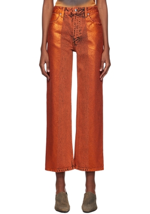 Eckhaus Latta Orange Wide-Leg Jeans