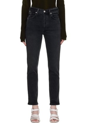 Citizens of Humanity Black High Rise Straight Jeans