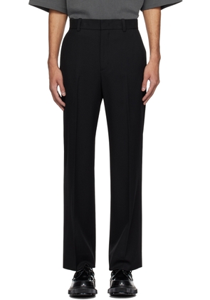 Solid Homme Black Wide-Leg Trousers