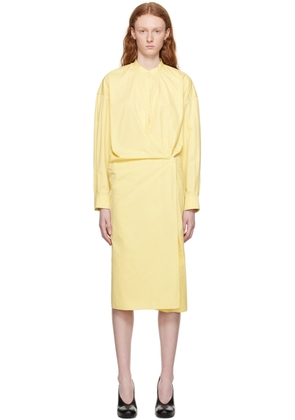 LEMAIRE Yellow Twisted Midi Dress