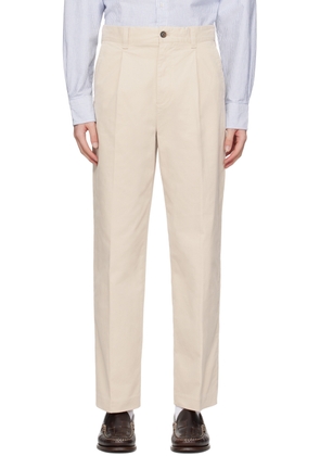 GANT 240 MULBERRY STREET Beige Pleated Trousers