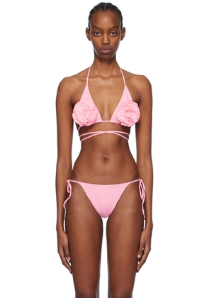 Magda Butrym Pink Floral Bikini Top