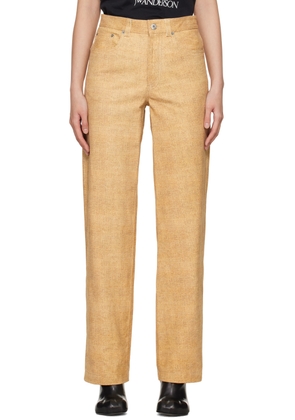 JW Anderson Beige Straight-Fit Leather Pants