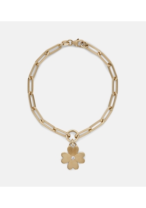 Foundrae Four Heart Clover 18kt gold chain bracelet with diamonds