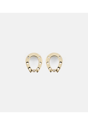 Aliita Horseshoe 9kt and 18kt gold earrings with diamonds