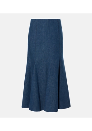 Gabriela Hearst Amy flared cotton and linen midi skirt