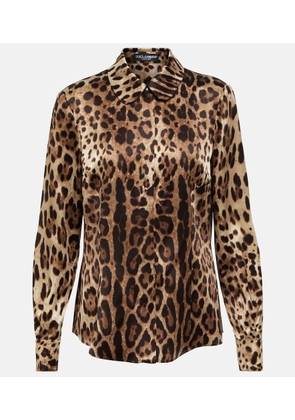 Dolce&Gabbana Leopard-print silk shirt