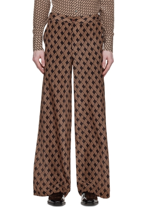 73 LONDON Brown Patterned Trousers