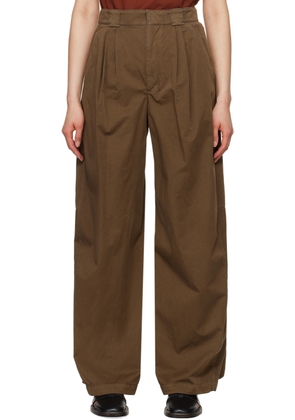 LEMAIRE Brown Wide-Leg Trousers