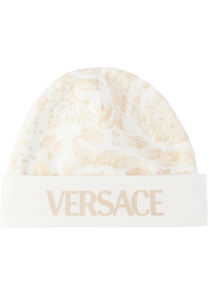 Versace Baby White & Beige Barocco Beanie