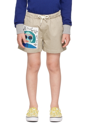 Marni Kids Beige Elasticized Shorts