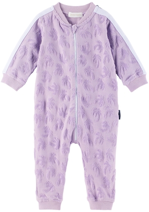 Palm Angels Baby Purple Zip Jumpsuit