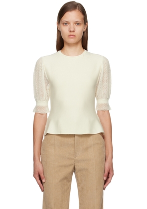 Chloé White Ruched Blouse