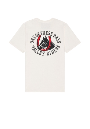 ONE OF THESE DAYS Valley Riders Tee in Bone - Cream. Size M (also in S, XL/1X).