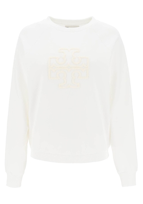 crew-neck sweatshirt with t logo - L White