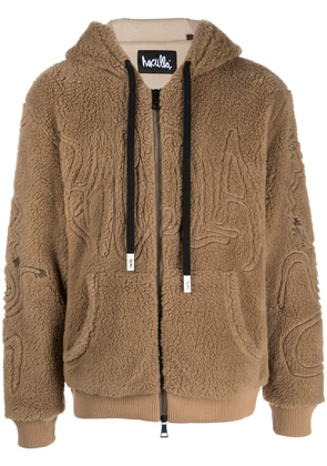Haculla faux-shearling zip-up hoodie - Brown