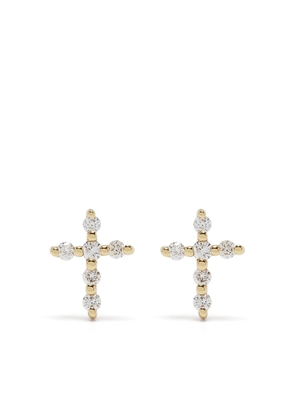 Djula 18kt yellow gold diamond Big Cross earrings
