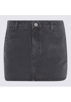 Rotate by Birger Christensen Dark Grey Cotton Denim Skirt
