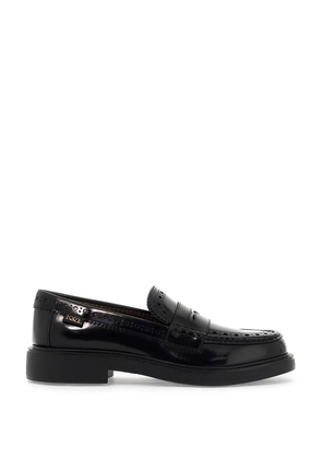 leather brogue loafers - 35 Black