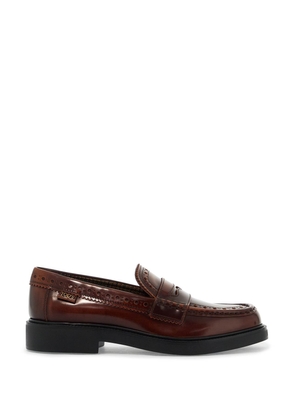 leather brogue loafers - 35 Brown