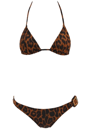 leopard print bikini set. - M Brown