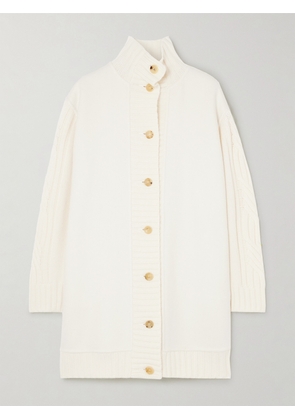 Max Mara - Alcazar Oversized Cable-knit Wool And Cashmere-blend Cardigan - White - x small,small,medium,large,x large