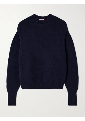 Ferragamo - Layered Cutout Brushed Cashmere-blend Sweater - Blue - x small,small,medium,large,x large