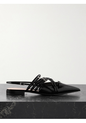 Gucci - Seraphine Buckled Patent-leather Slingback Flats - Black - IT36,IT37,IT37.5,IT38,IT38.5,IT39,IT39.5,IT40