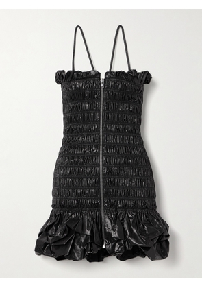 Isabel Marant - Daily Ruched Ruffled Coated Cotton-blend Mini Dress - Black - FR34,FR36,FR38,FR40,FR42,FR44