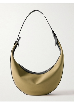 KHAITE - Augustina Leather-trimmed Canvas Shoulder Bag - Neutrals - One size