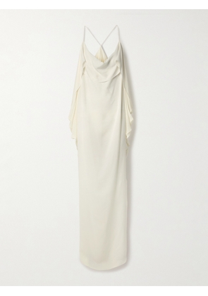 KHAITE - Dandora Draped Silk-gerogette Midi Dress - White - US0,US2,US4,US6,US8,US10
