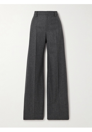 Brunello Cucinelli - Wool And Cashmere-blend Wide-leg Pants - Gray - IT38,IT40,IT42,IT44,IT46,IT48