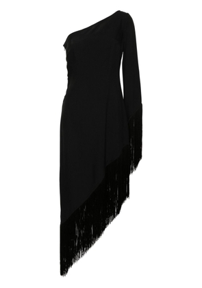 Taller Marmo fringed one-shoulder midi dress - Black