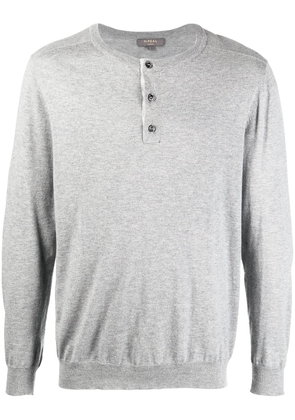 N.Peal crew neck henley sweater - Grey