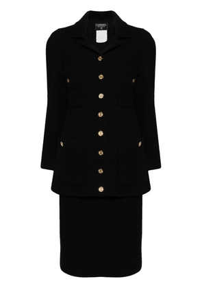 CHANEL Pre-Owned 1990s CC-button bouclé skirt suit - Black