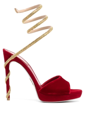 René Caovilla 90mm snake-strap sandals - Red