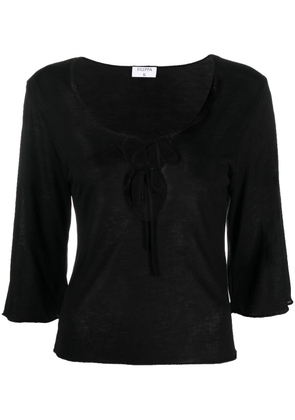 Filippa K tie-detail cropped-sleeve blouse - Black