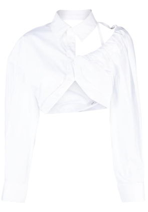 Jacquemus La Galliga asymmetric cropped shirt - White