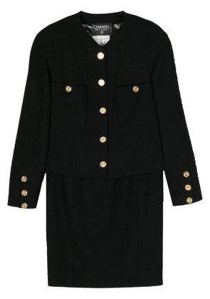 CHANEL Pre-Owned 1990s tweed wool skirt suit - Black