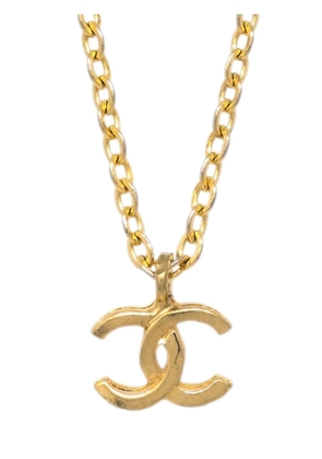 CHANEL Pre-Owned 1982 CC-pendant cable chain necklace - Gold