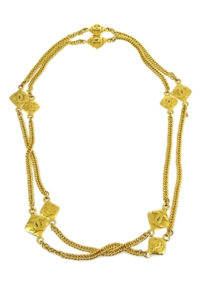 CHANEL Pre-Owned 1994 CC rhombus long necklace - Gold