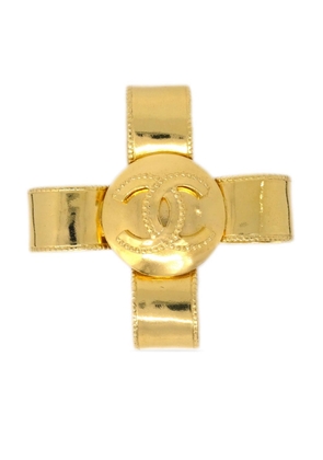 CHANEL Pre-Owned 1997 CC cross brooch - Gold