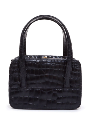 Versace Pre-Owned crocodile-embossed clasp handbag - Black