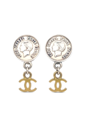 CHANEL Pre-Owned 1997 CC Mademoiselle clip-on earrings - Silver